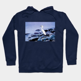 Snowy Egret on the Rocks Hoodie